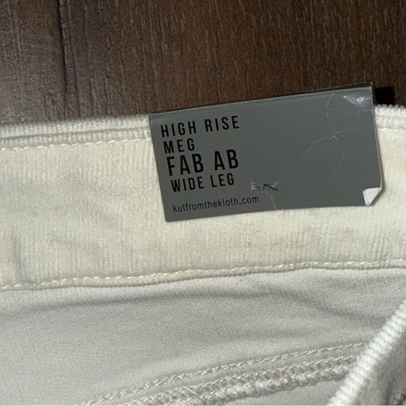 KUT FROM THE KLOTH meg high rise fab ab raw hem denim jeans in optic white - Picture 7 of 14